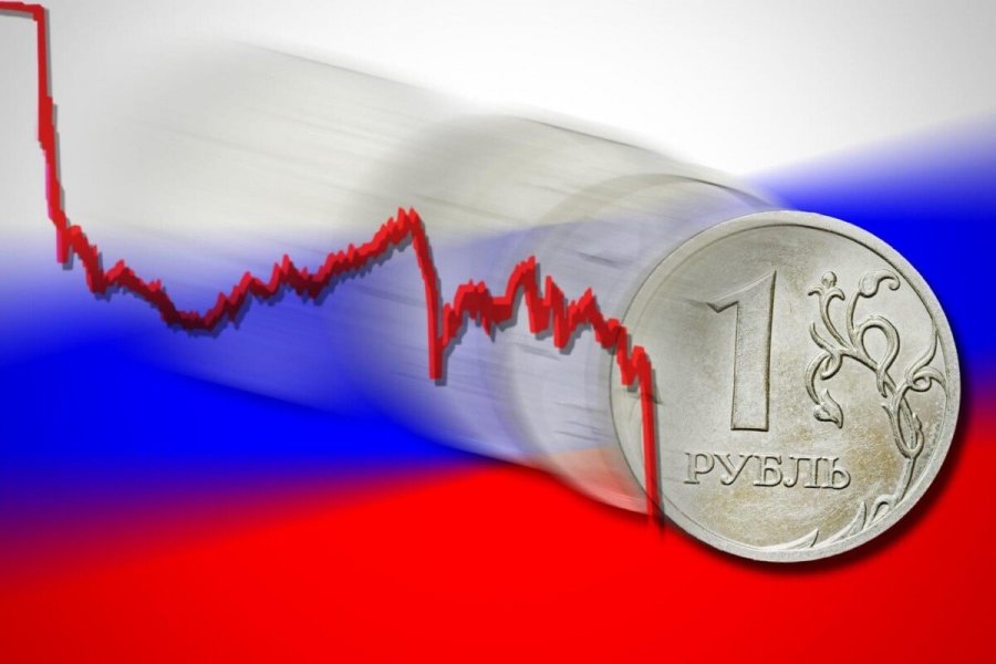 Падение курса рубля иллюстрация